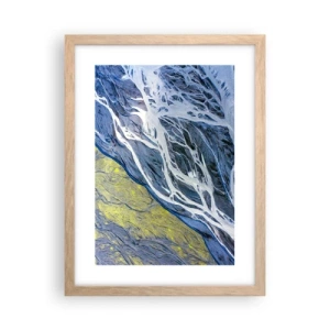 Poster in einem Rahmen aus heller Eiche - Felsmalereien der Natur - 30x40 cm