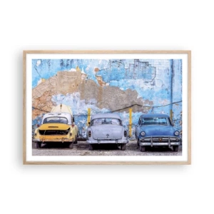 Poster in einem Rahmen aus heller Eiche - Treffen der Veteranen - 91x61 cm