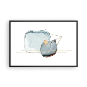 Poster in einem schwarzem Rahmen - Eine Studie über Tropfen - 91x61 cm