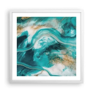 Poster in einem weißen Rahmen - Der Fluss aus Gold - 50x50 cm