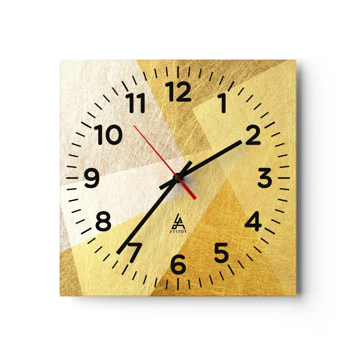 Wanduhr - Glasuhr - Geometriewetter - 40x40 cm