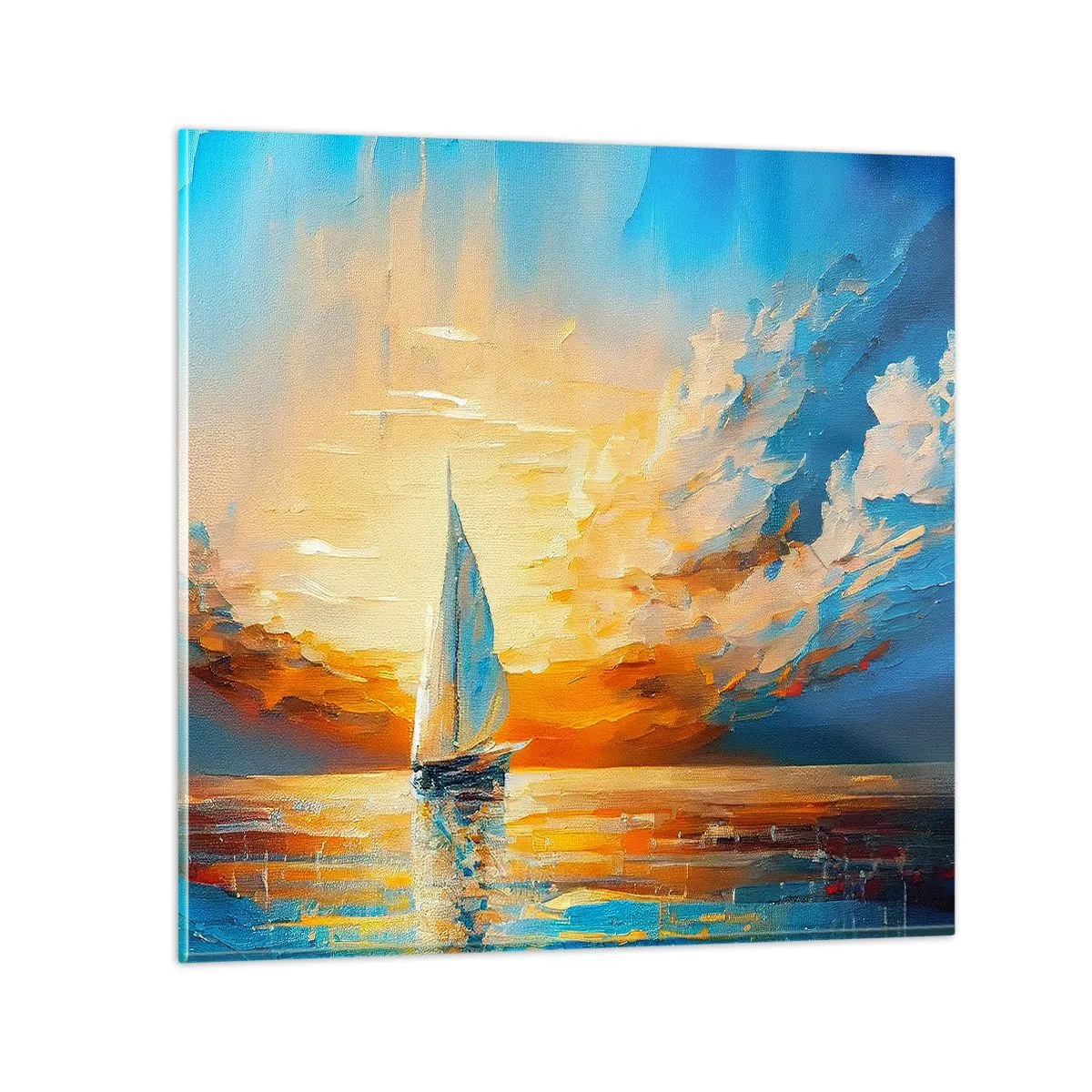 Glasbild - Bild auf glas - In Gold segeln - 50x50 cm