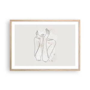 Poster in einem Rahmen aus heller Eiche - Ein träumerischer Moment - 70x50 cm