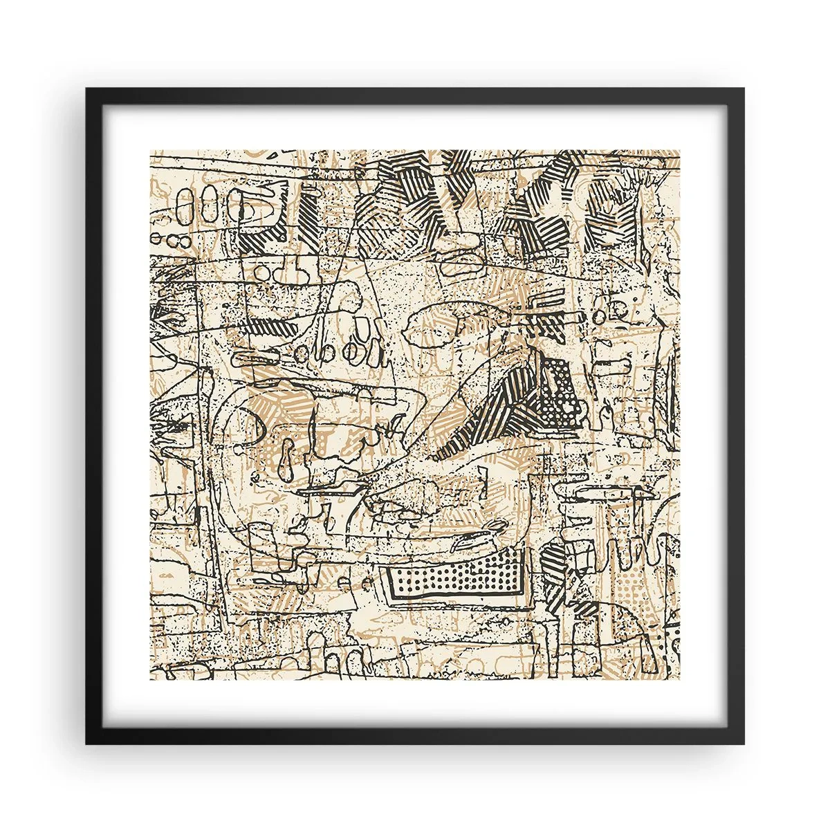 Poster in einem schwarzem Rahmen - Es wartet darauf, entschlüsselt zu werden - 50x50 cm