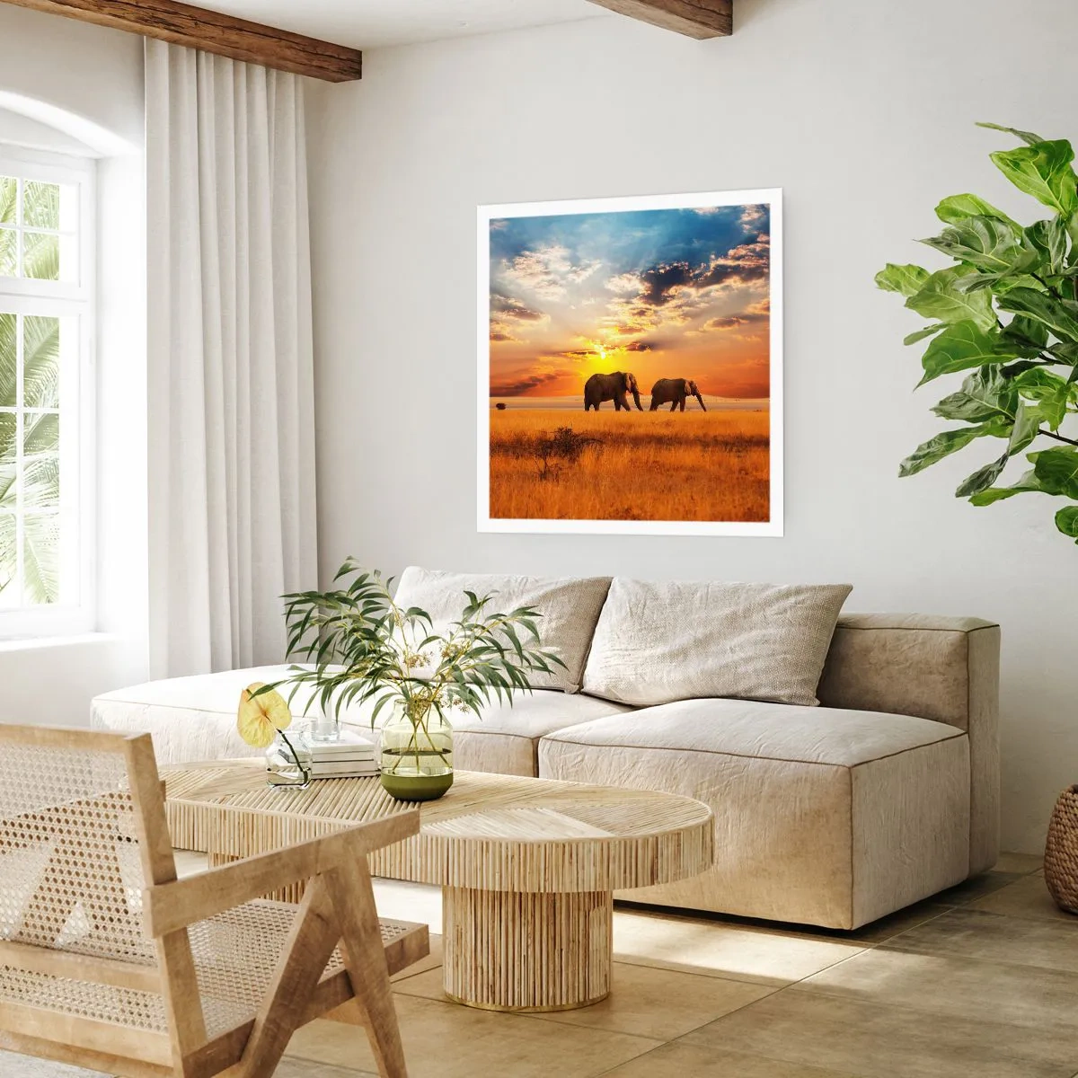 Poster - Familienspaziergang - 40x40 cm