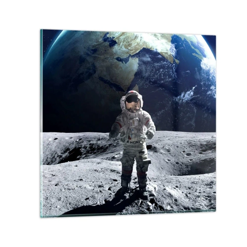 Glasbild - Bild auf glas - Grüße vom Mond - 70x70 cm