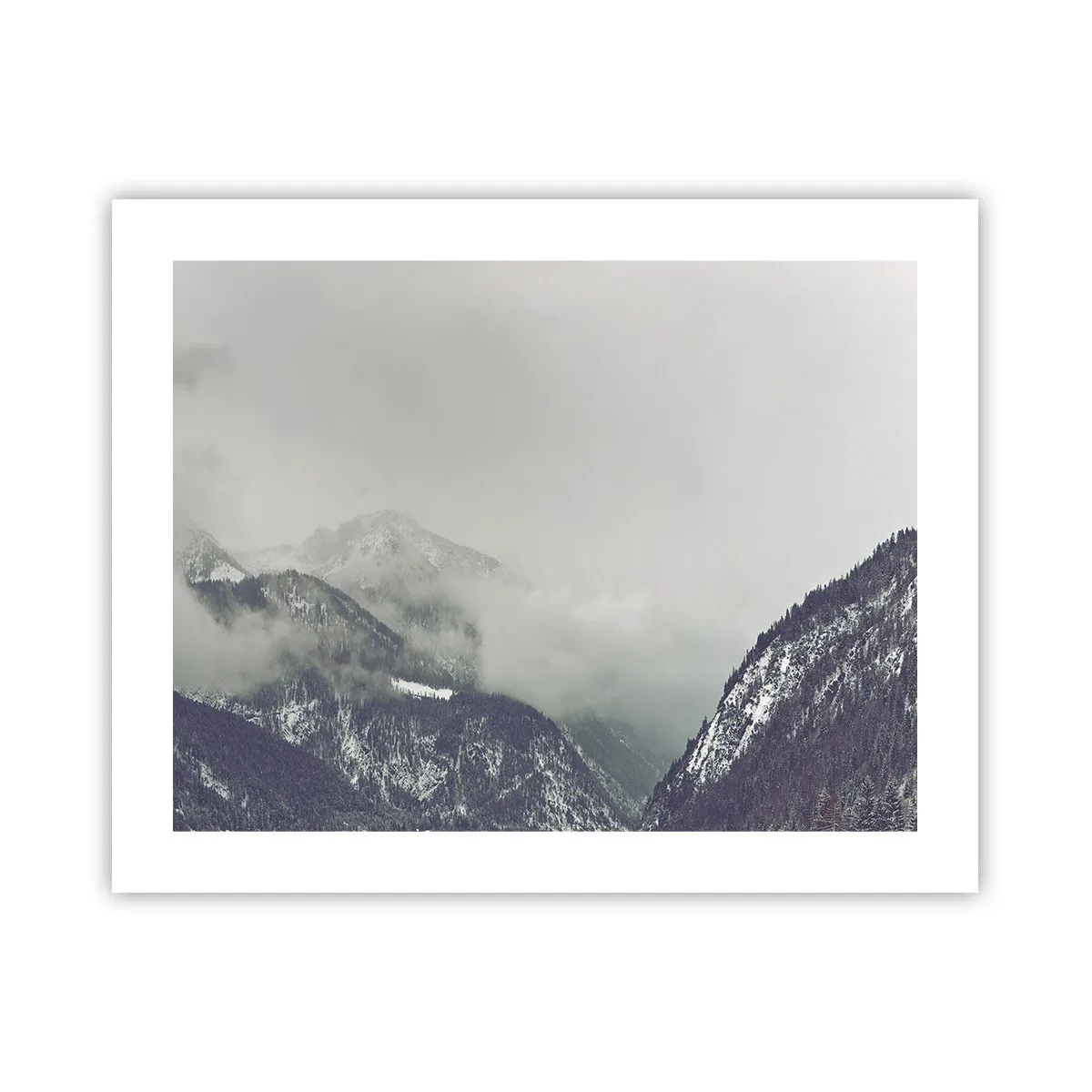 Poster - Nebliges Tal - 50x40 cm