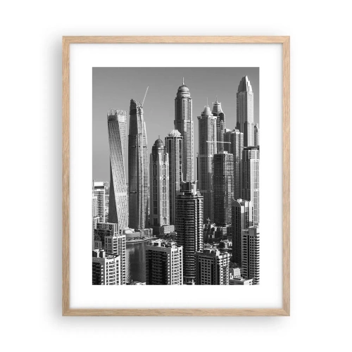 Poster in einem Rahmen aus heller Eiche - Stadt in der Wüste - 40x50 cm