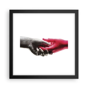 Poster in einem schwarzem Rahmen - Gemeinsam, obwohl anders - 30x30 cm