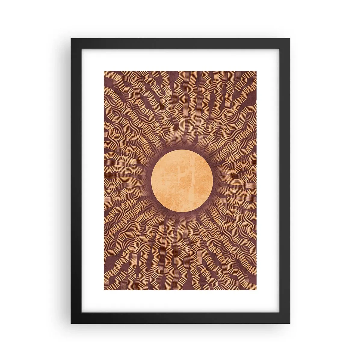Poster in einem schwarzem Rahmen - Sonnensymbol - 30x40 cm