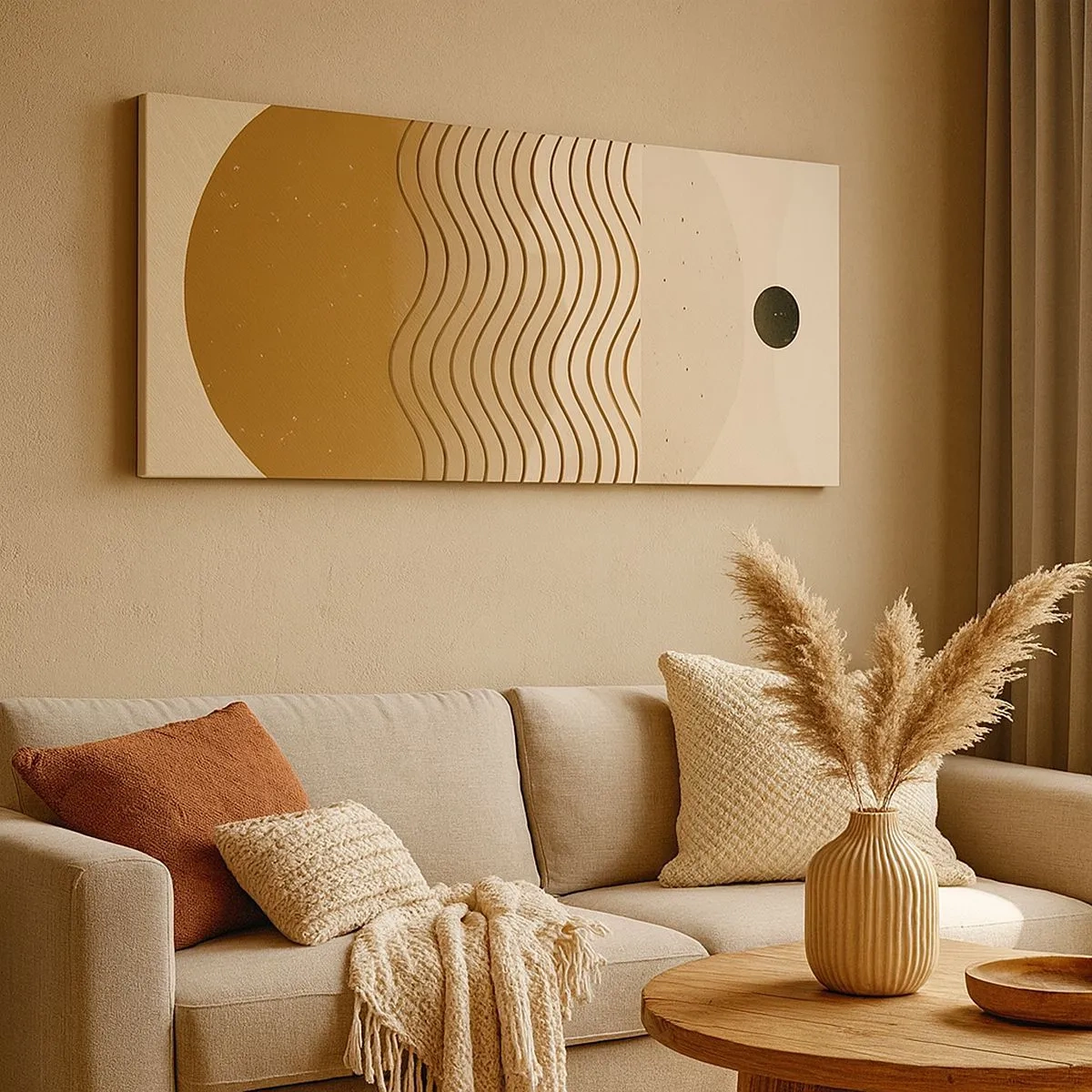 Bild auf Leinwand - Leinwandbild - Zur Entstehung geometrischer Figuren - 100x40 cm