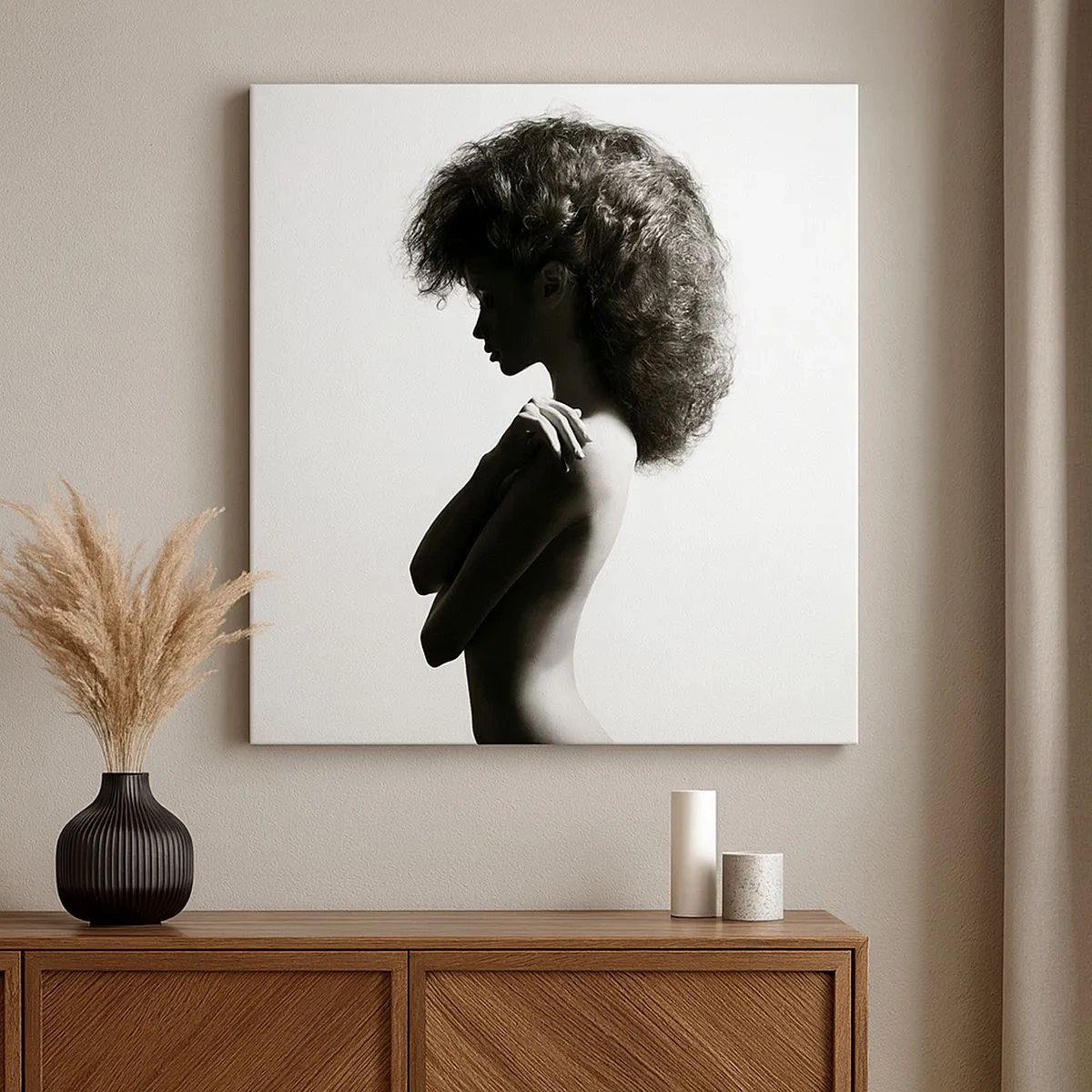 Bild auf Leinwand - Leinwandbild - Wie eine Blume auf einem schlanken Stiel - 30x30 cm