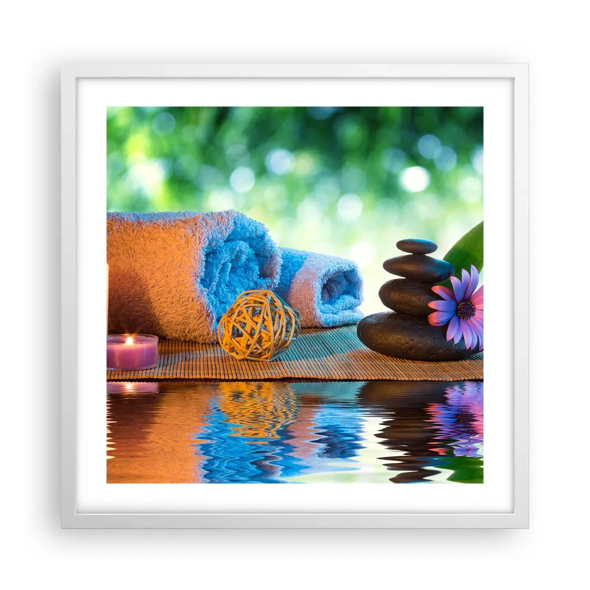 Poster in einem weißen Rahmen - Zeit für den Körper - 50x50 cm