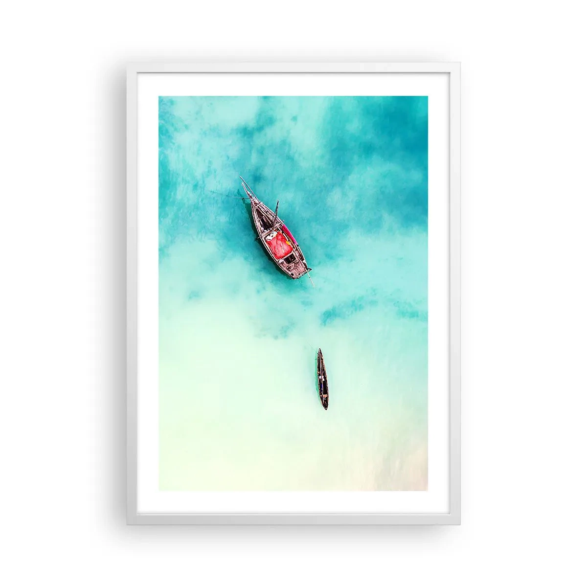 Poster in einem weißen Rahmen - Denn an den Stränden von Sansibar, wenn der Wasserüberschuss ... - 50x70 cm