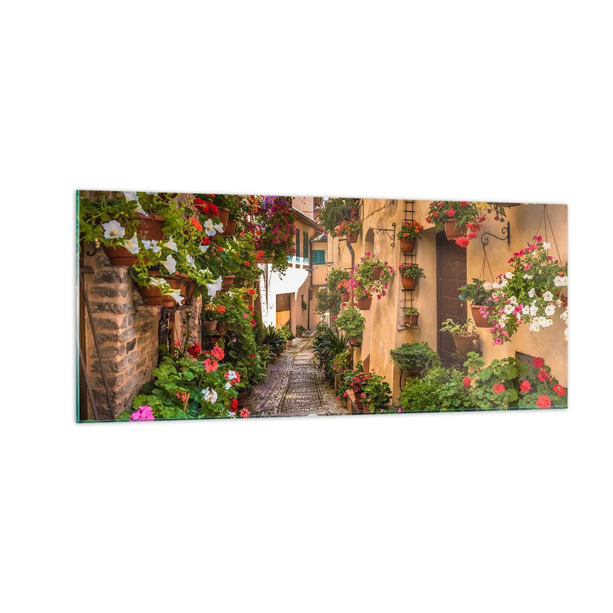 Glasbild - Bild auf glas - Italienische Gasse - 100x40 cm