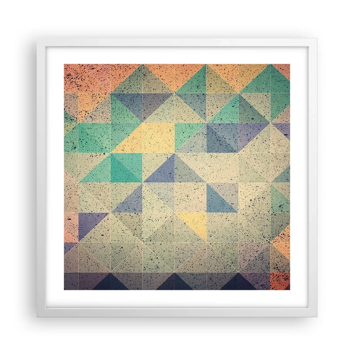 Poster in einem weißen Rahmen - Republik der Dreiecke - 50x50 cm