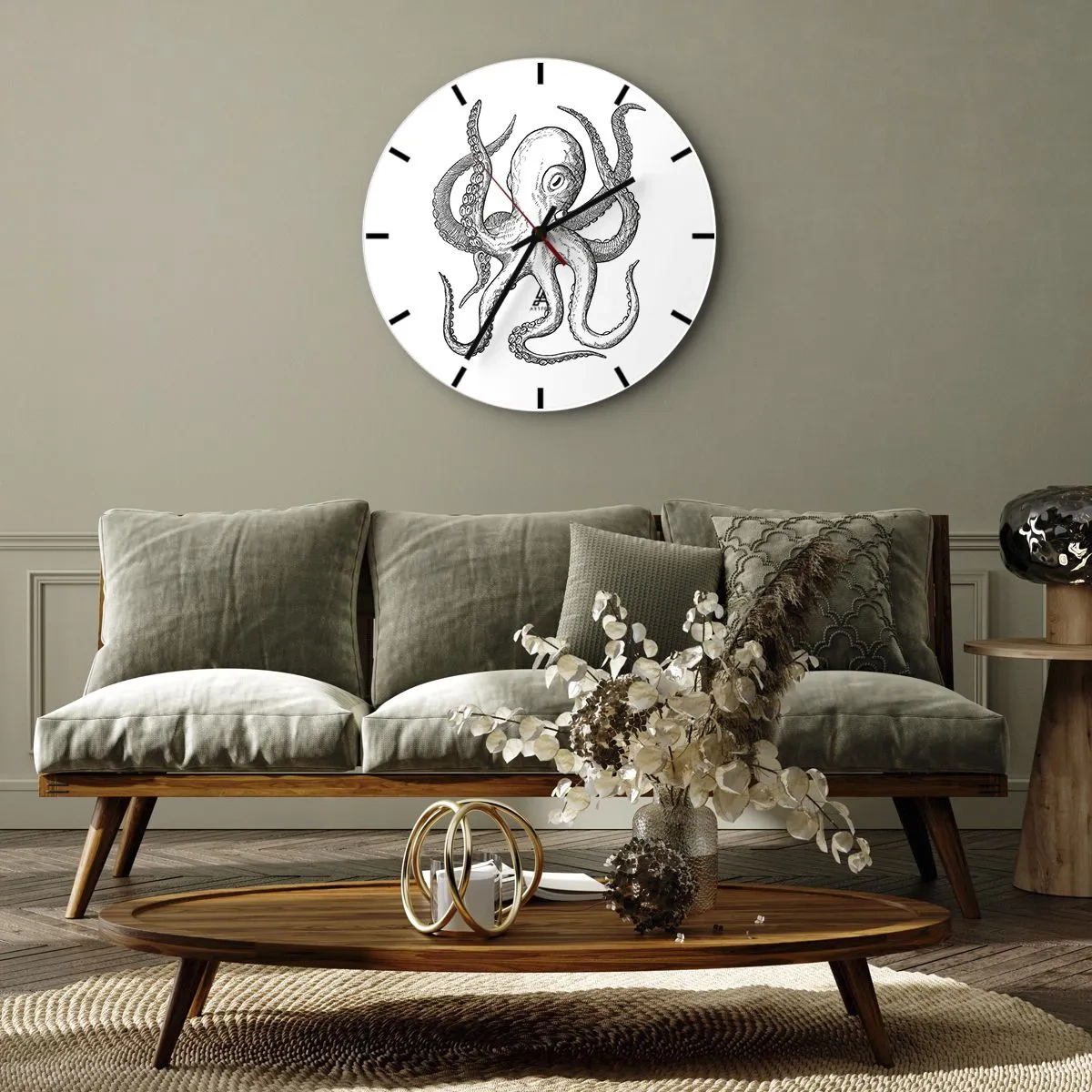 Wanduhr - Glasuhr - Mit den Wellen tanzen - 40x40 cm