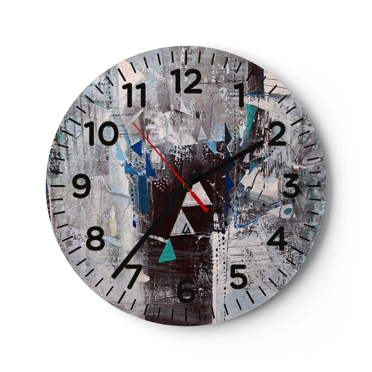 Wanduhr - Glasuhr - Überschreibende Reihenfolge der Dreiecke - 40x40 cm