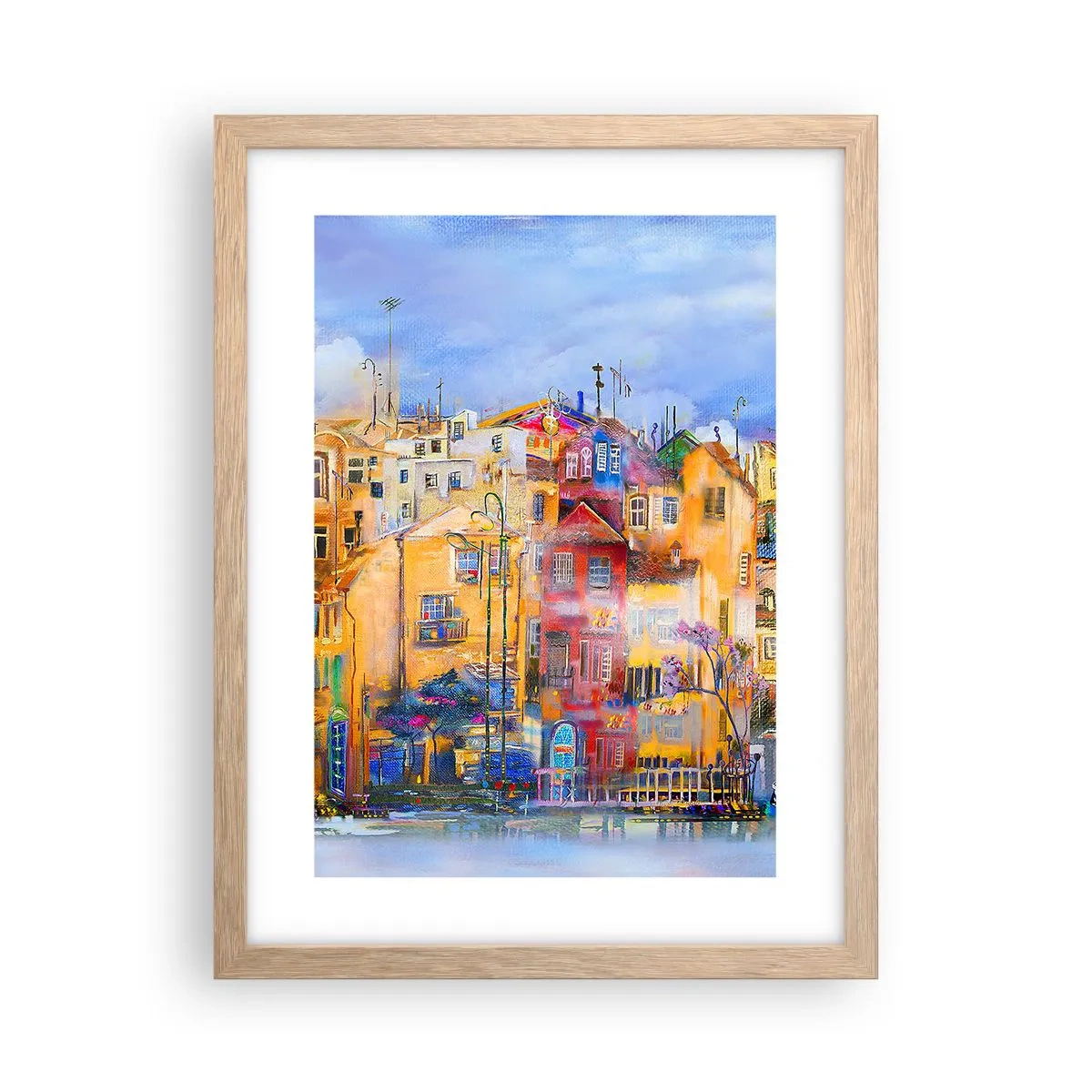 Poster in einem Rahmen aus heller Eiche - Wir sind zusammen - 30x40 cm