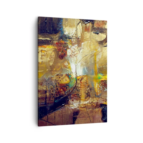 Bild auf Leinwand - Leinwandbild - Abstraktes Stillleben in warmen Farben - 50x70cm - Kalt, wärmer, heiß - Moderne Wanddekoration für Wohnzimmer und Schlafzimmer ARTTOR