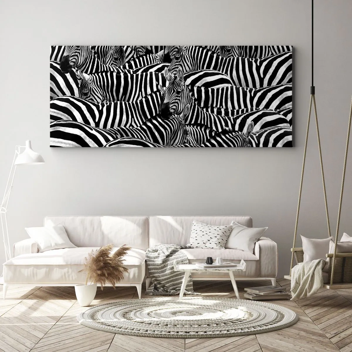 Bild auf Leinwand - Leinwandbild - Gestreiftes Gruppenportrait - 100x40 cm