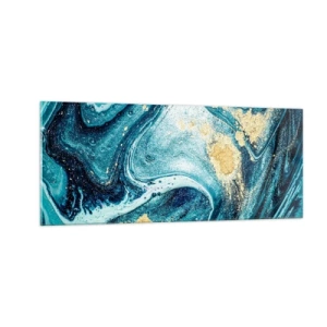 Glasbild - Bild auf glas - Blauer Wirbel - 100x40 cm