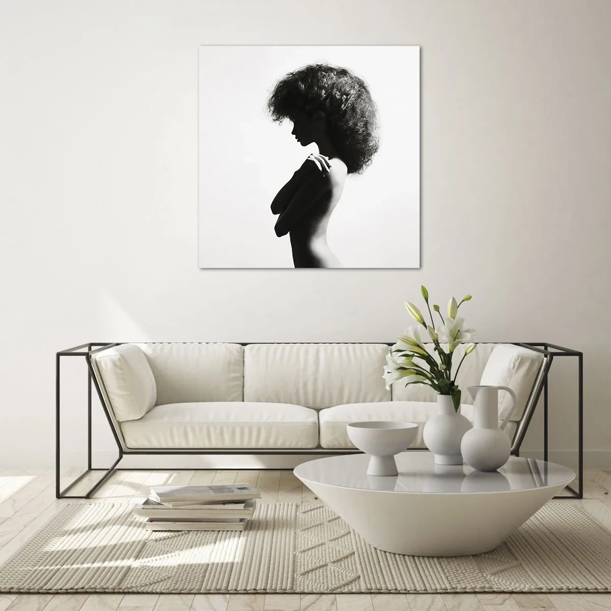 Glasbild - Bild auf glas - Wie eine Blume auf einem schlanken Stiel - 50x50 cm