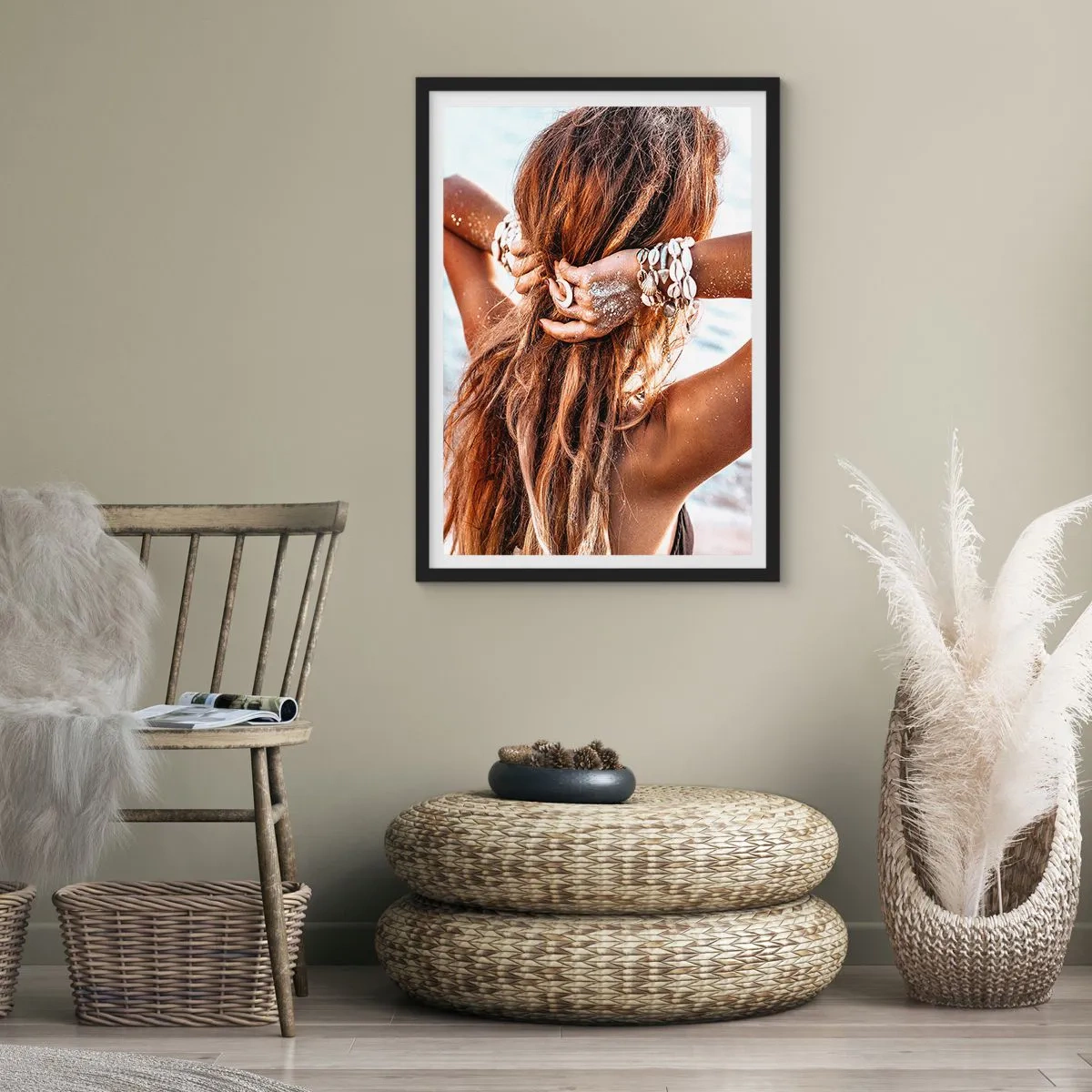 Poster in einem schwarzem Rahmen - Eine Schwester von Wasser und Sonne - 70x100 cm