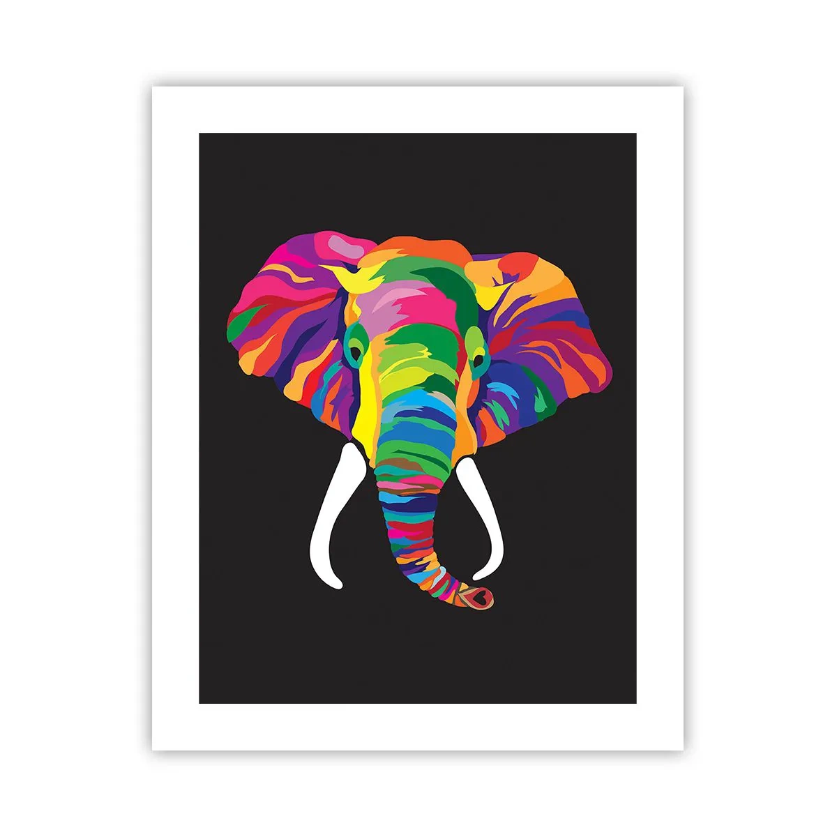 Poster - Der Elefant, der es liebte, im Regenbogen zu baden - 40x50 cm