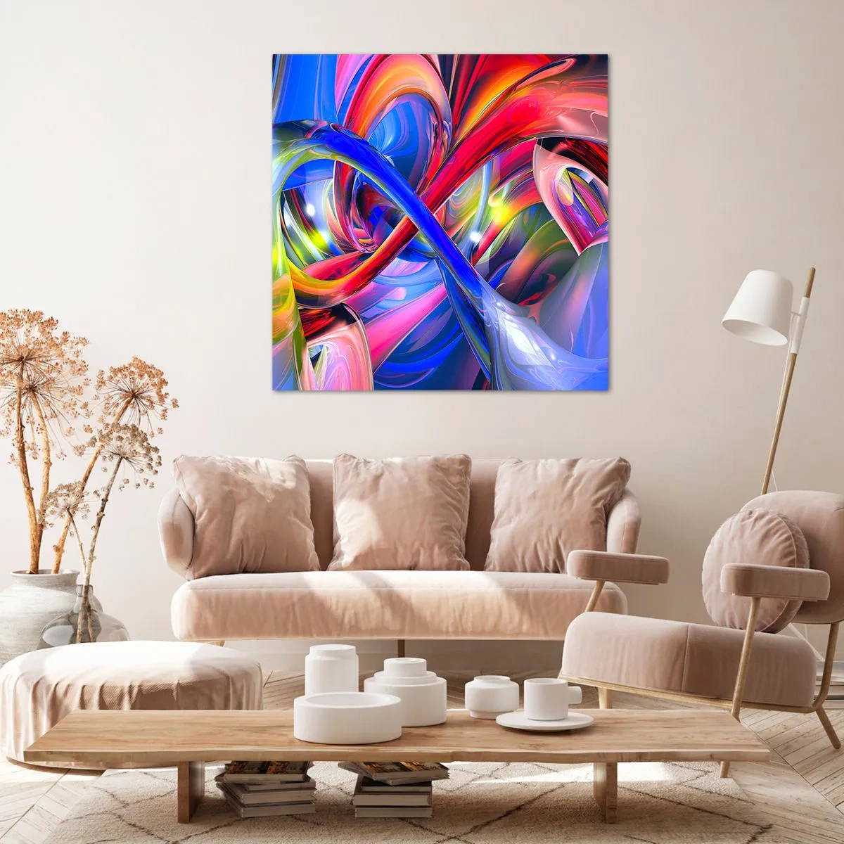 Bild auf Leinwand - Leinwandbild - Ein Tanz der Farben - 60x60 cm
