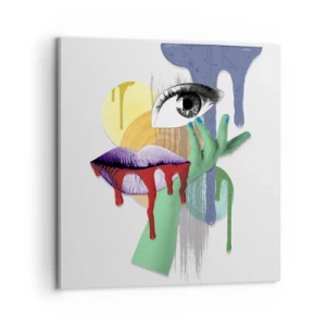 Bild auf Leinwand - Leinwandbild - Ein dekonstruiertes Porträt - 60x60 cm