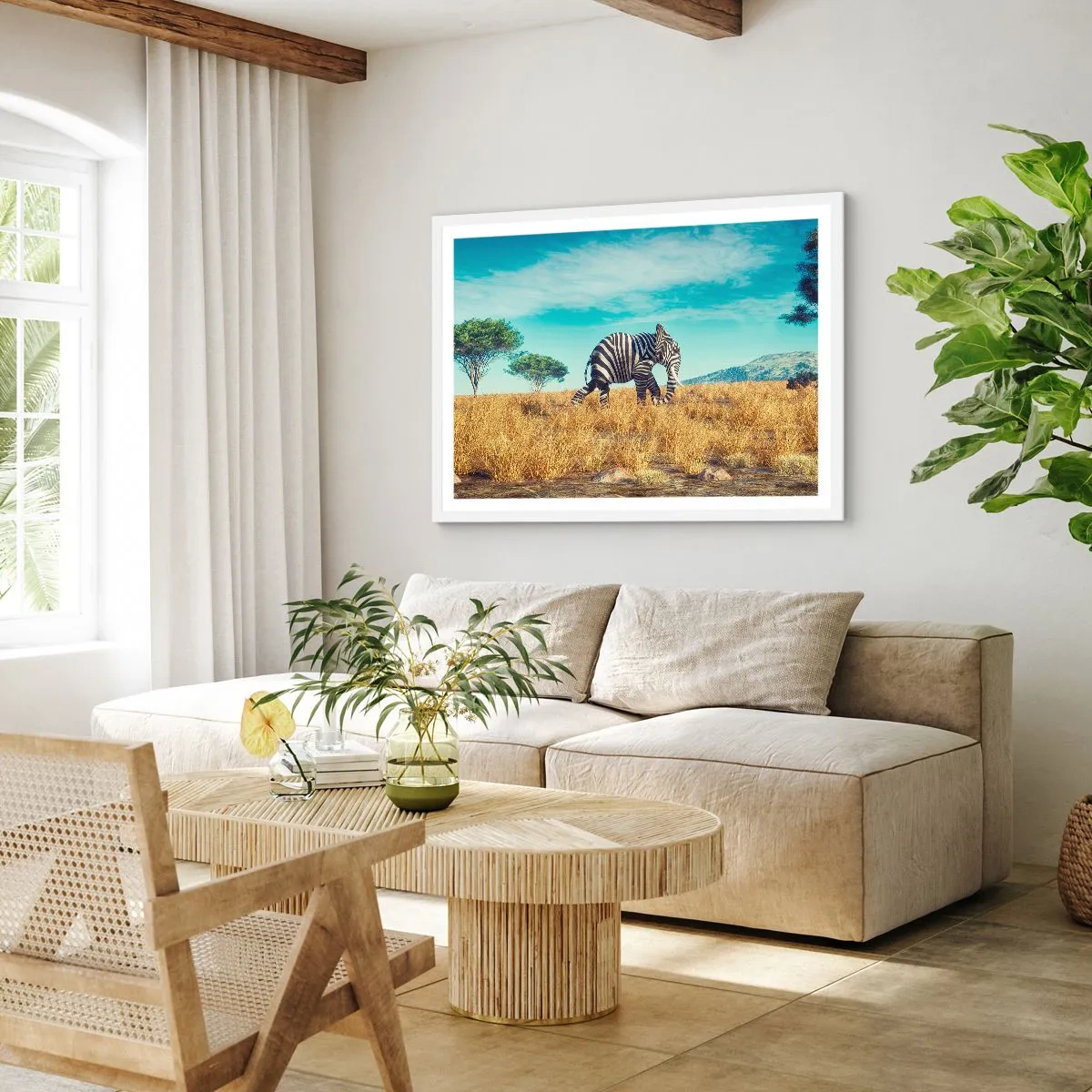 Poster in einem weißen Rahmen - Grau ist nicht mehr in Mode - 50x40 cm