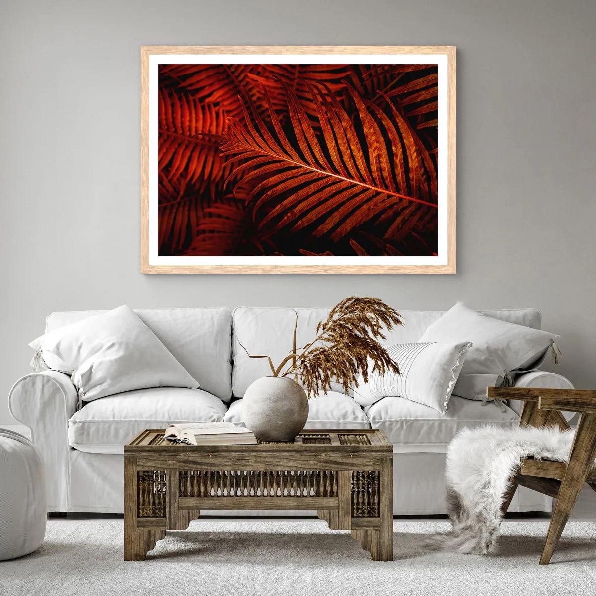 Poster in einem Rahmen aus heller Eiche - Die Hitze des Lebens - 100x70 cm