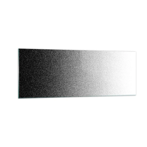Glasbild - Bild auf glas - Minimalistischer Schwarz-Weiß-Farbverlauf im Punkt - 140x50cm - Dem Licht entgegen - Moderne Wanddekoration für Wohnzimmer und Schlafzimmer ARTTOR