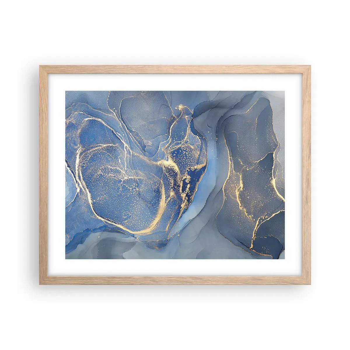 Poster in einem Rahmen aus heller Eiche - Goldstaub - 50x40 cm