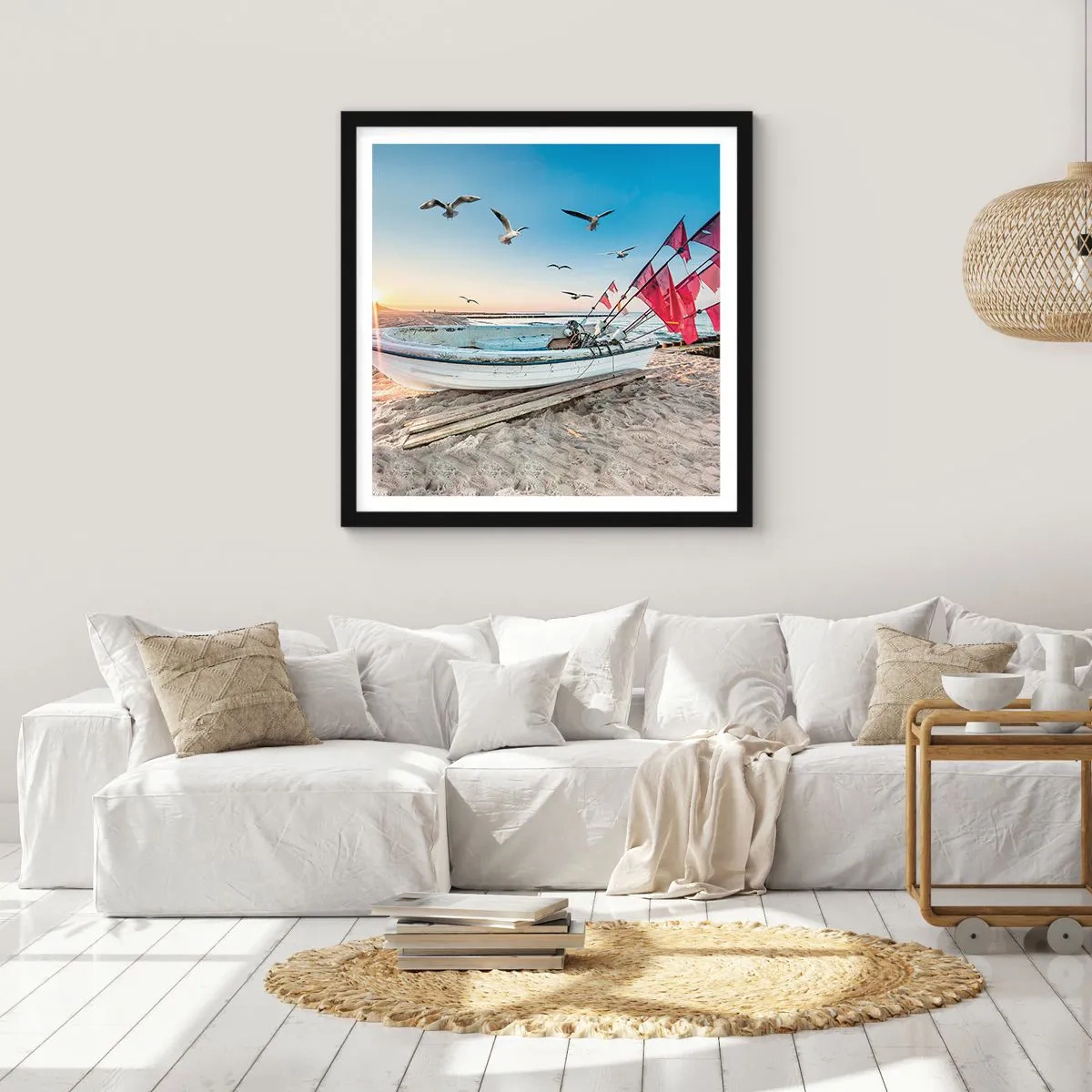 Poster in einem schwarzem Rahmen - Wohlverdiente Ruhe - 50x50 cm