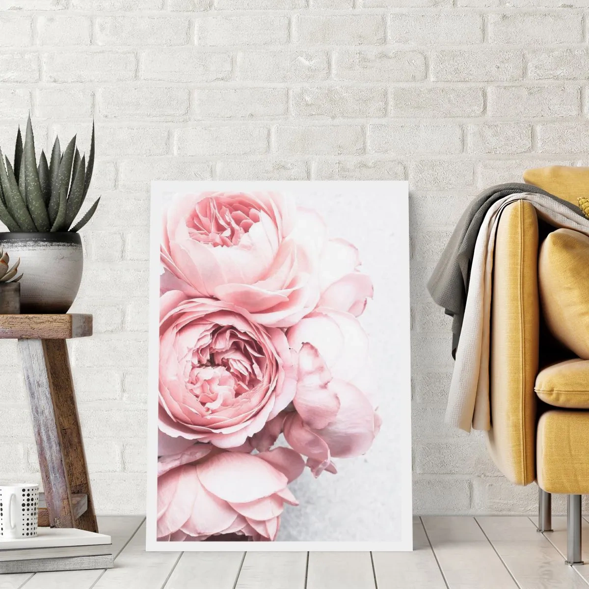 Poster - Zarte rosa Pfingstrose Blumen Nahaufnahme - 50x70cm - Für Romantiker - Moderne Wanddekoration für Wohnzimmer und Schlafzimmer ARTTOR