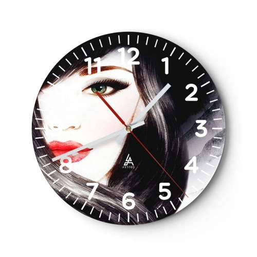 Wanduhr - Glasuhr - Saphir-Optik - 40x40 cm