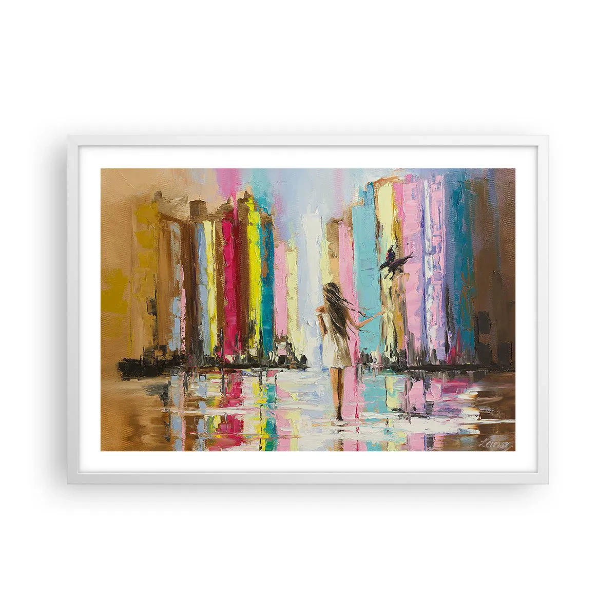 Poster in einem weißen Rahmen - Folge mir - 70x50 cm