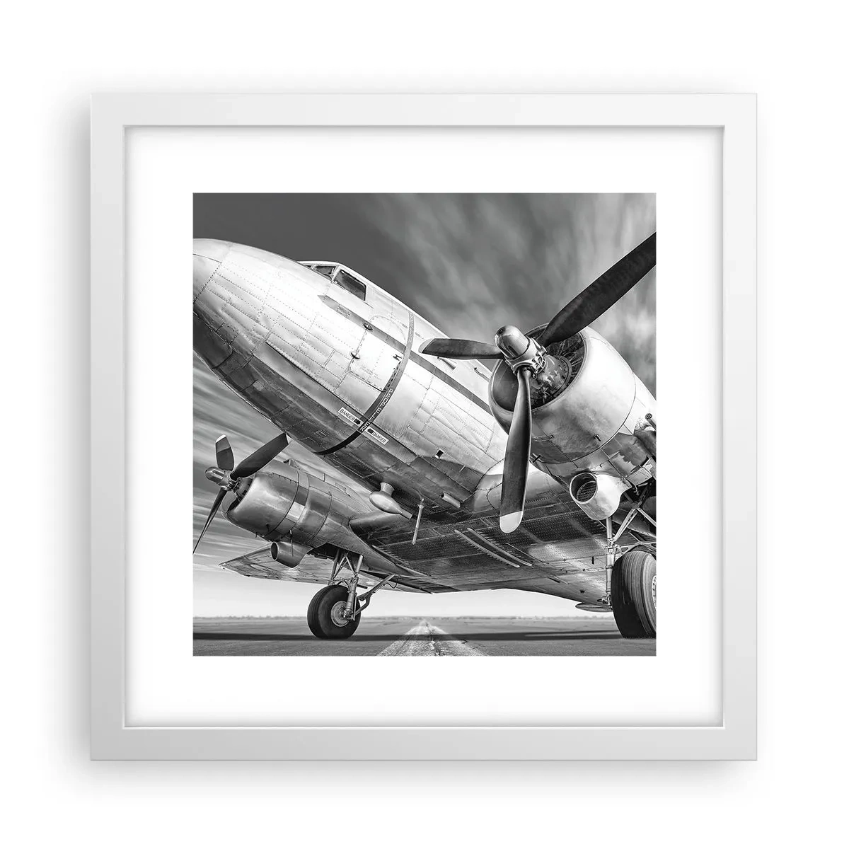 Poster in einem weißen Rahmen - Immer flugbereit - 30x30 cm