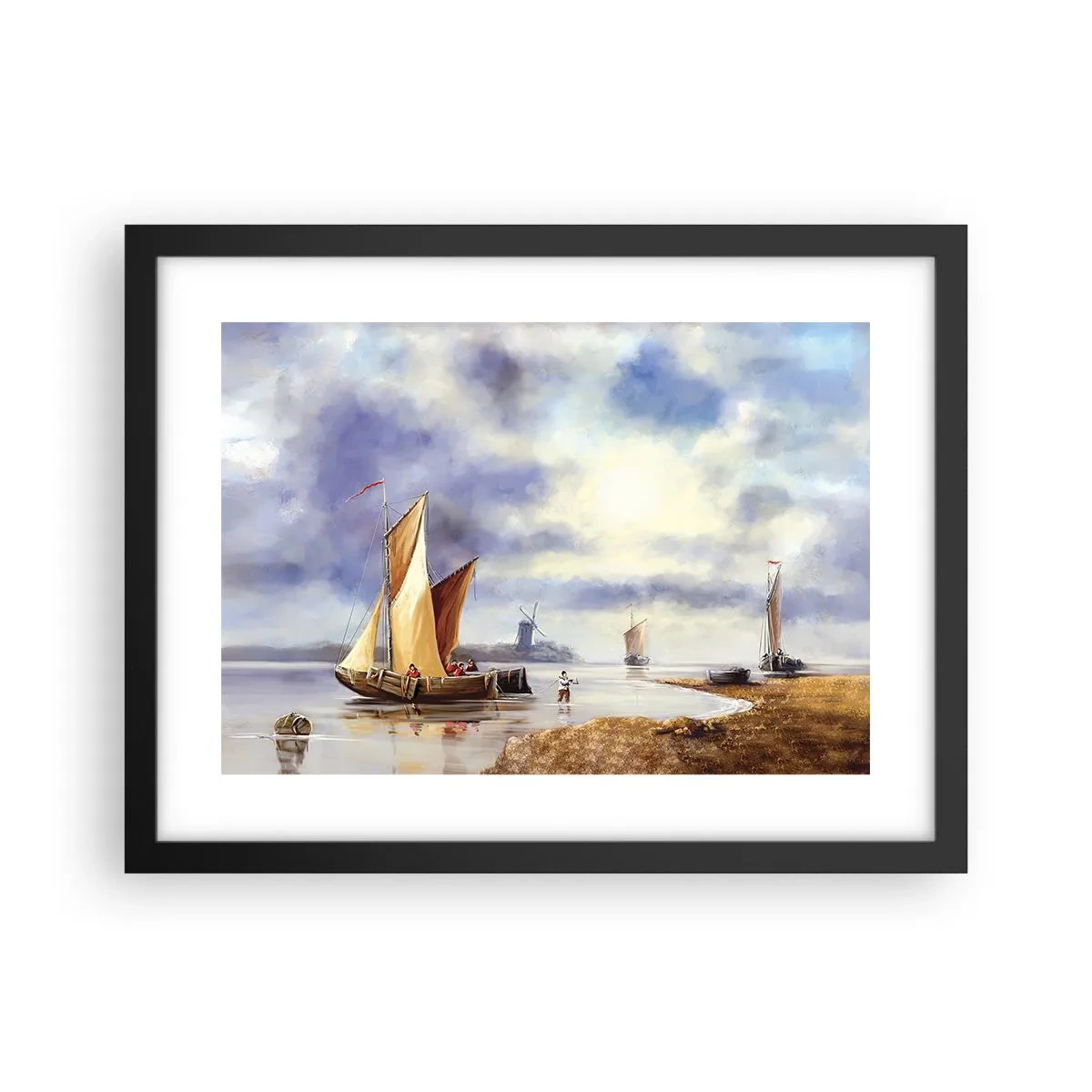 Poster in einem schwarzem Rahmen - Die Rückkehr der Seeleute - 40x30 cm