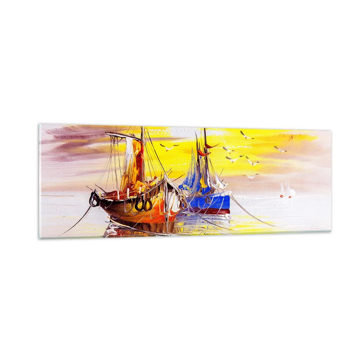 Glasbild - Bild auf glas - Eine wohlverdiente Pause im Hafen - 90x30 cm