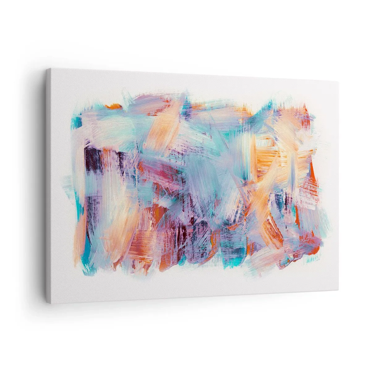 Bild auf Leinwand - Leinwandbild - Bunte Pinselstriche in einer abstrakten Komposition - 70x50cm - Buntes Durcheinander - Moderne Wanddekoration für Wohnzimmer und Schlafzimmer ARTTOR