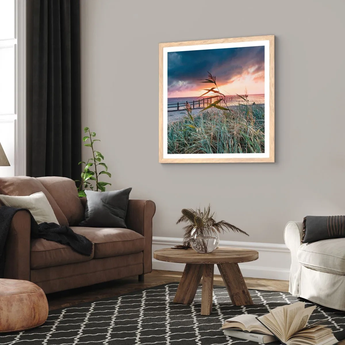 Poster in einem Rahmen aus heller Eiche - Es vergeht nicht mit dem Wind - 30x30 cm