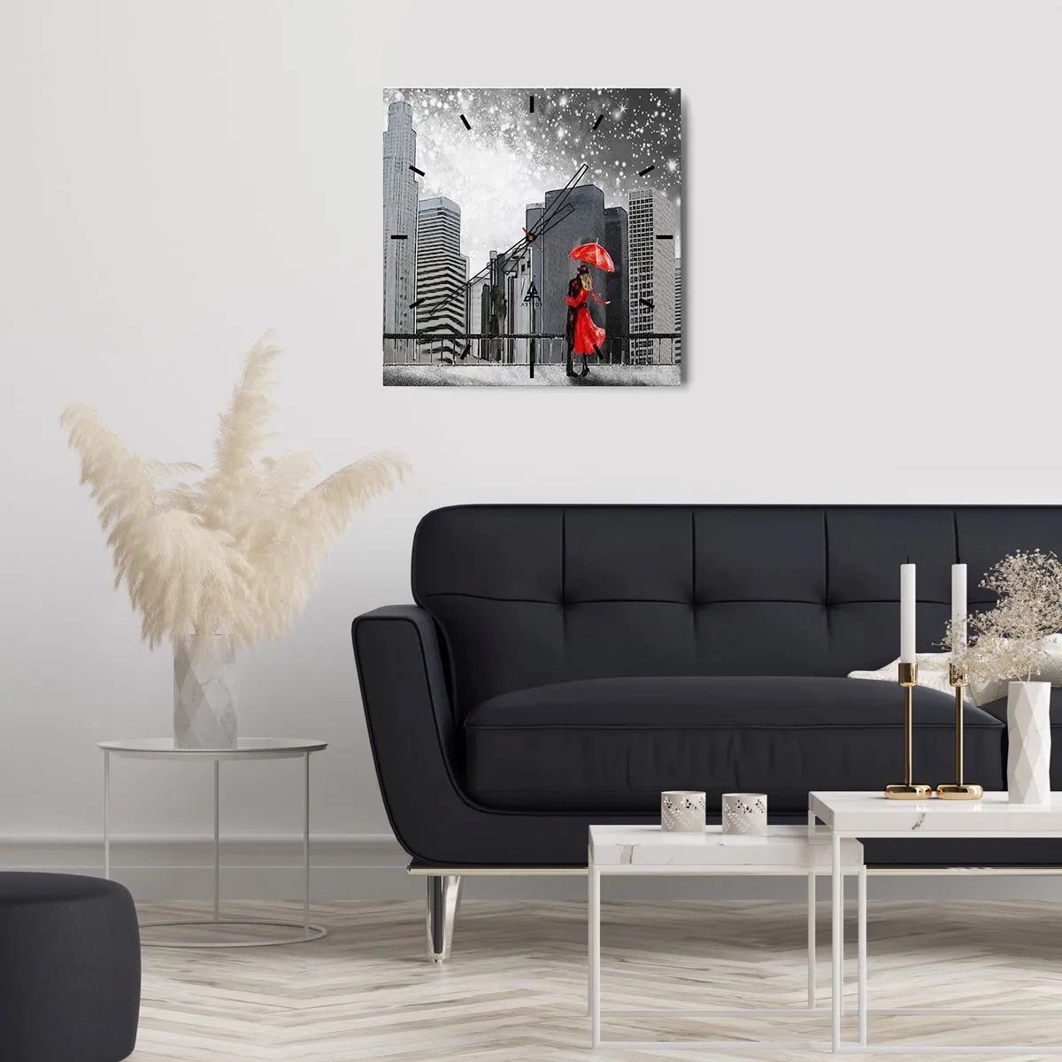 Wanduhr - Glasuhr - Der Mensch ist kein Stein - 40x40 cm