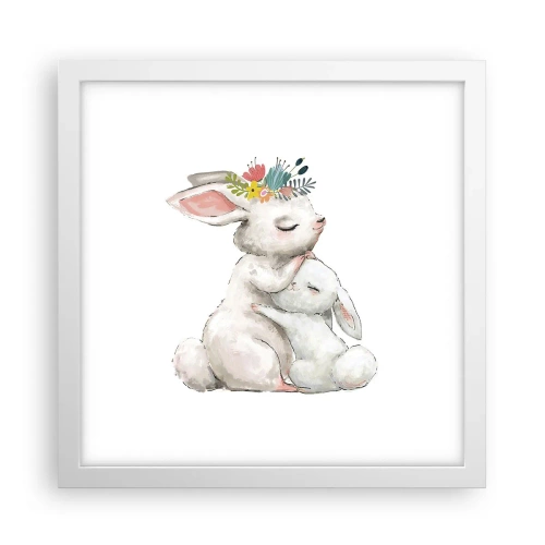 Poster in einem weißen Rahmen - Bei Mama ist's am schönsten - 30x30 cm