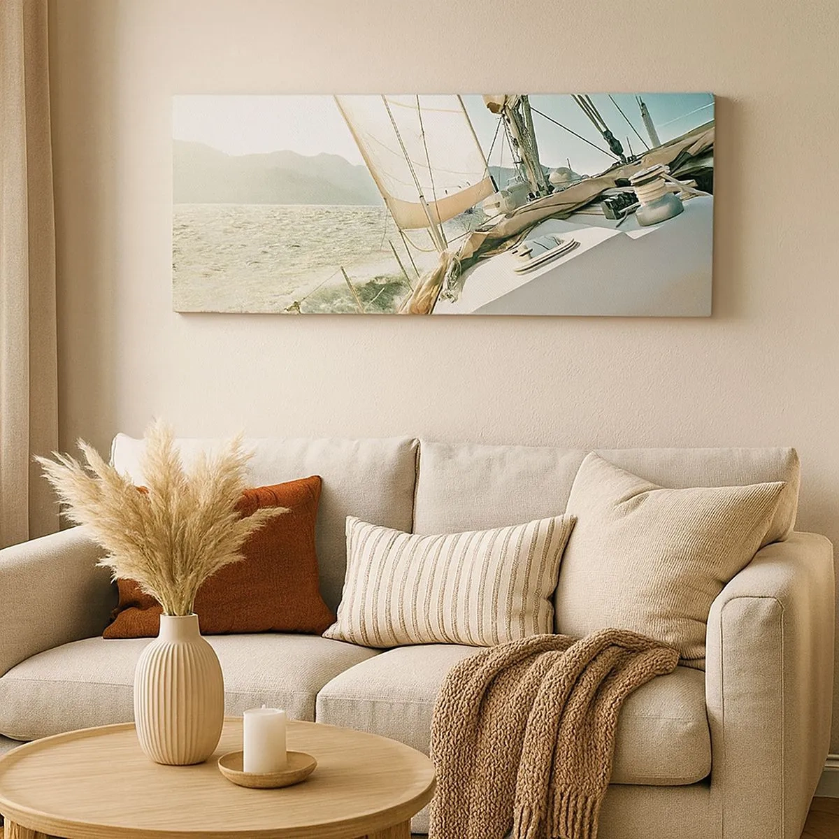 Bild auf Leinwand - Leinwandbild - Unter vollen Segeln - 100x40 cm
