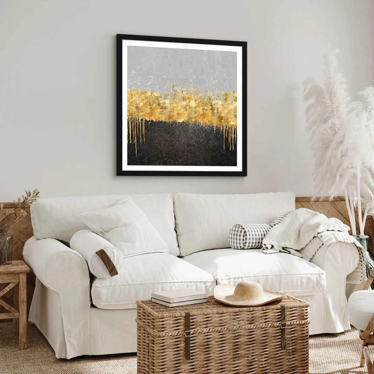 Poster in einem schwarzem Rahmen - Nach innen und nach oben - 30x30 cm