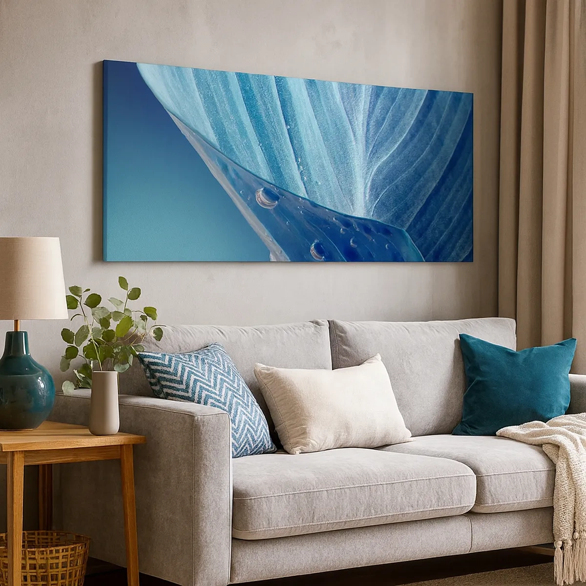 Bild auf Leinwand - Leinwandbild - Versteckte Tropfen vom Blau - 30x30 cm