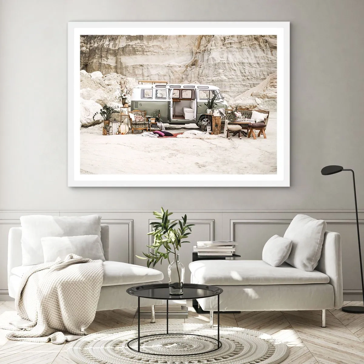 Poster in einem weißen Rahmen - Es ist die Zeit, die Reise zu beginnen - 40x30 cm